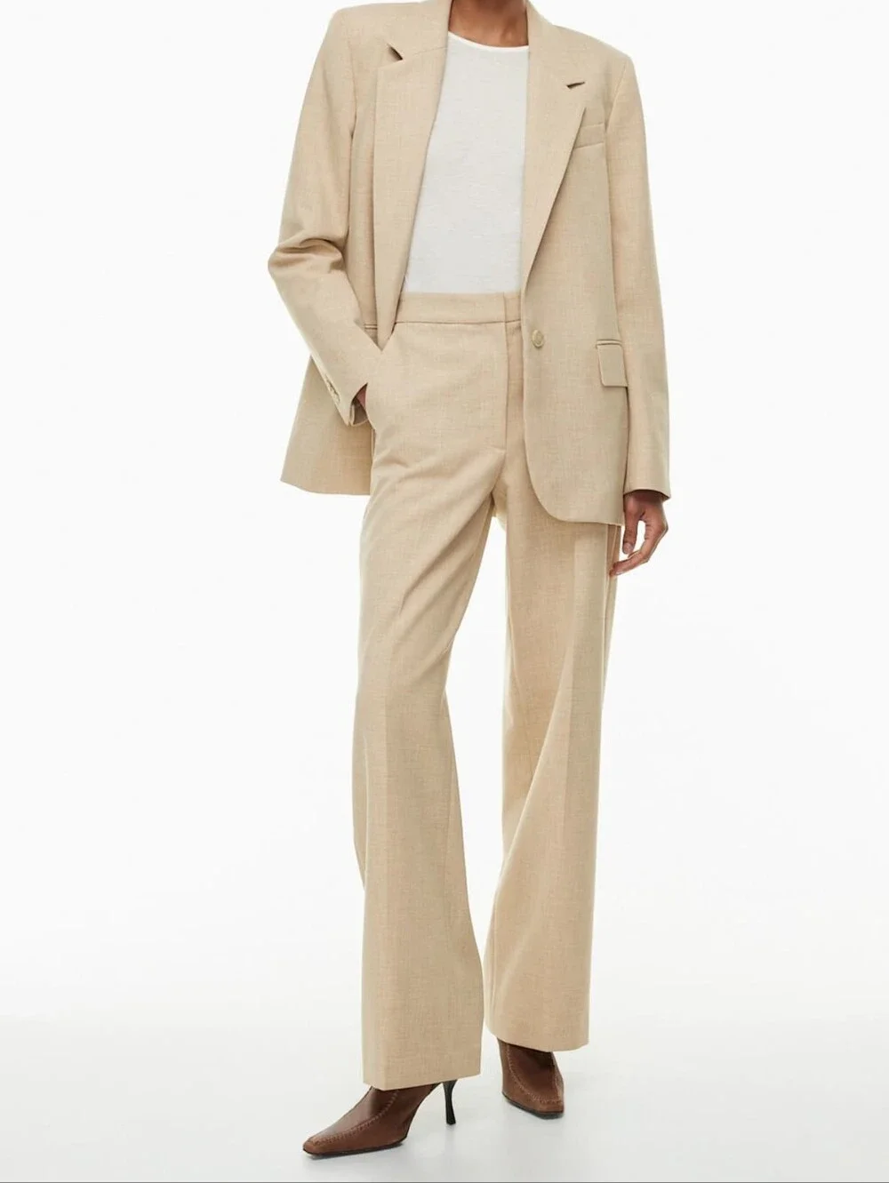 Wilfred Generation Blazer In Heather Oat Beige - Picture 2 of 14